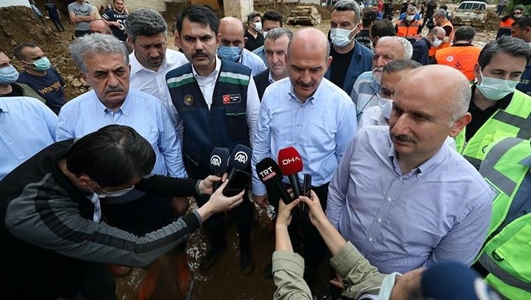 Bakanlar Soylu, Kurum ve Karaismailoğlu Rize'de afet bölgesinde!