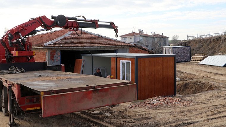 Edirne'de konteyner ev üreticileri deprem bölgeleri için mesai yapıyor