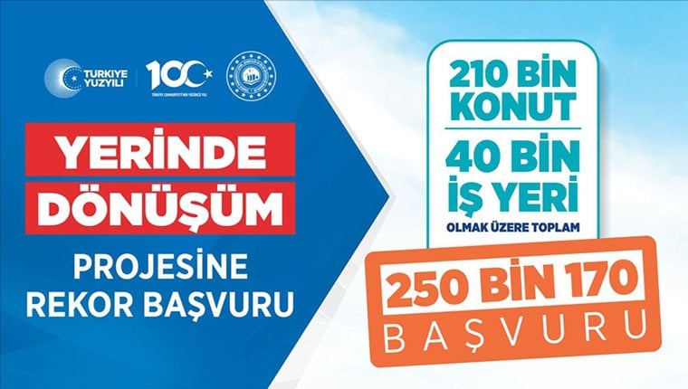 "Yerinde Dönüşüm" projesine başvurular 250 bini aştı!