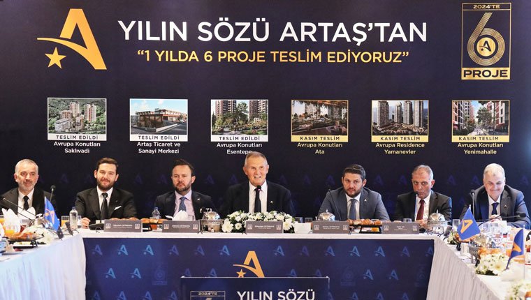 Artaş, 821 bin metrekare büyüklüğünde 6 projeyi 2024'te teslim ediyor